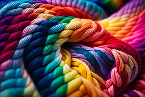 Colorful skein of yarn