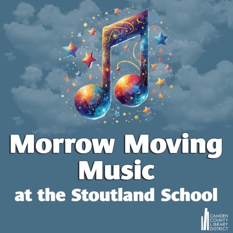 Music note on a blue background with clouds
