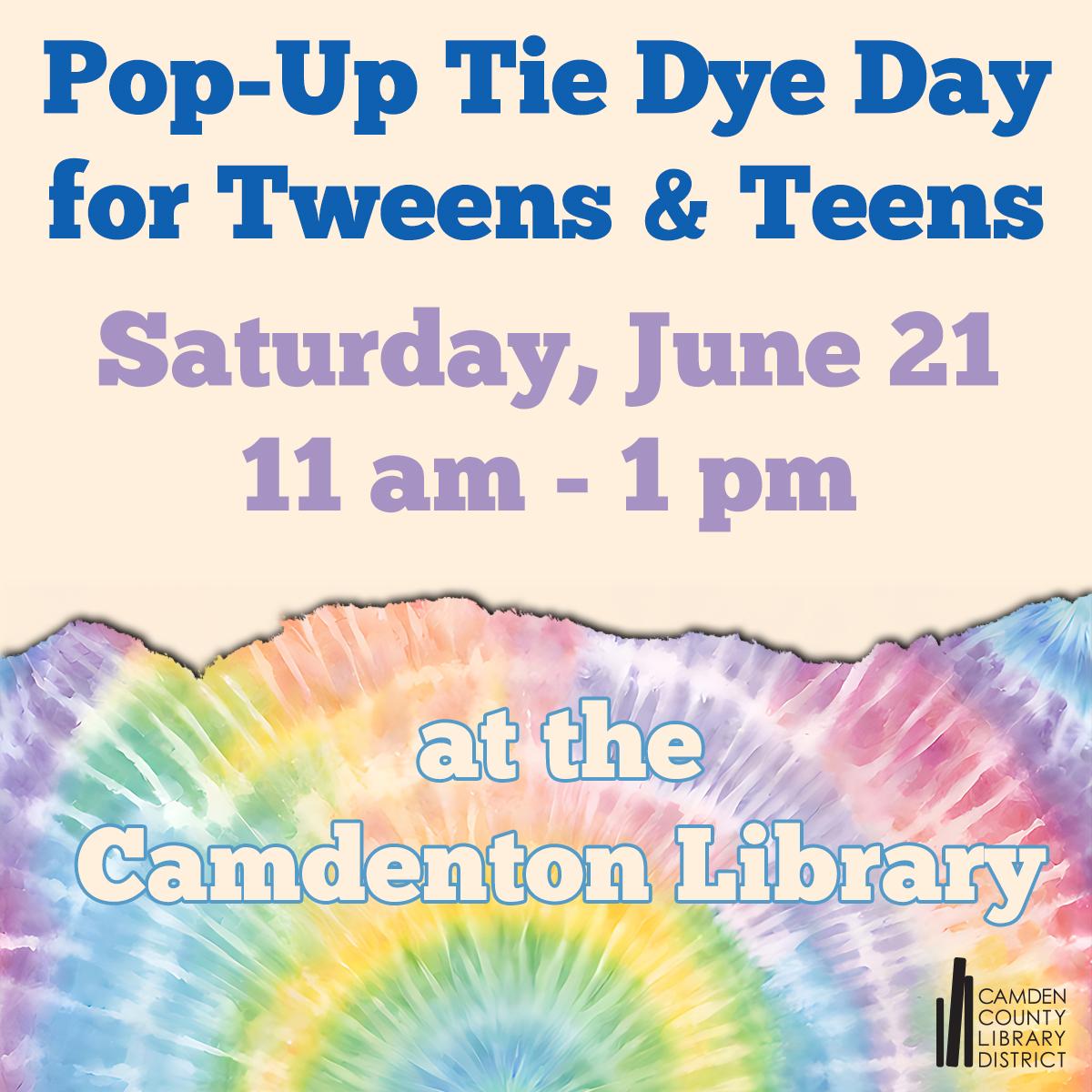 Tie Dye at the Library for Tweens and Teens